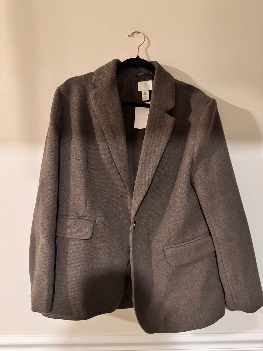 H&M Brown/Grey Single-Breasted Blazer